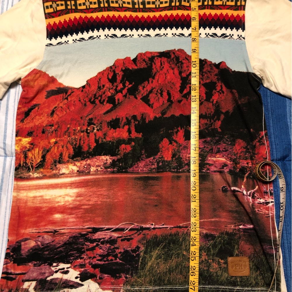 Mens Vintage Large Parish Nation Western Aztec Tribal Graphic Shirt